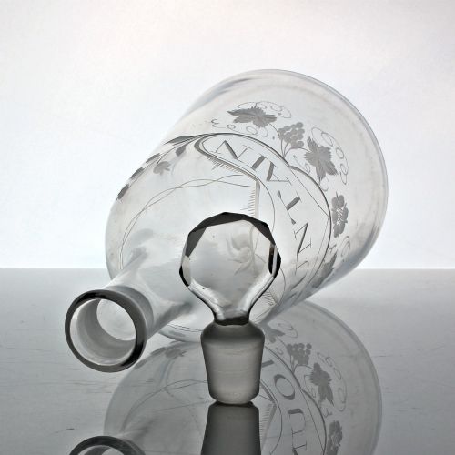 GEORGIAN SUGARLOAF DECANTER WITH ENGRAVED FAUX LABEL FOR MOUNTAIN - ADDITIONAL PHOTO 3