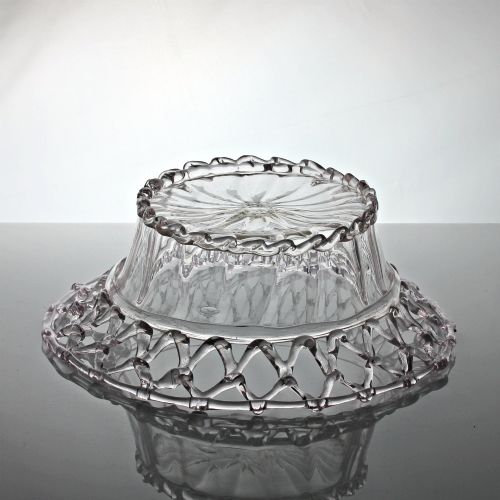 GEORGIAN A TRAFORATO GLASS BOWL LIEGE BELGIUM - ADDITIONAL PHOTO 2
