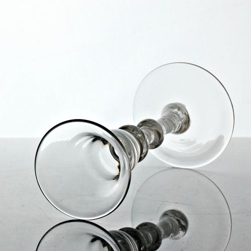GEORGIAN ENGLISH DOUBLE SERIES OPAQUE TWIST WINE GLASS DOUBLE KNOP - ADDITIONAL PHOTO 2