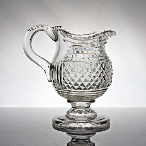 GEORGIAN ANGLOIRISH HANDBLOWN CUT GLASS WATER JUG - ADDITIONAL PHOTO 2