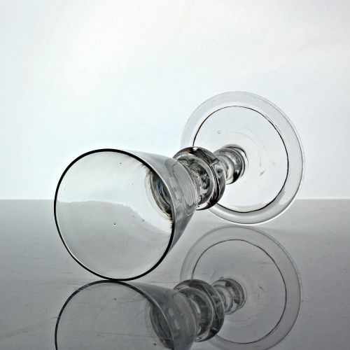 GEORGIAN TRIPLE ANNULAR KNOP HEAVY BALUSTER WINE GOBLET - ADDITIONAL PHOTO 1