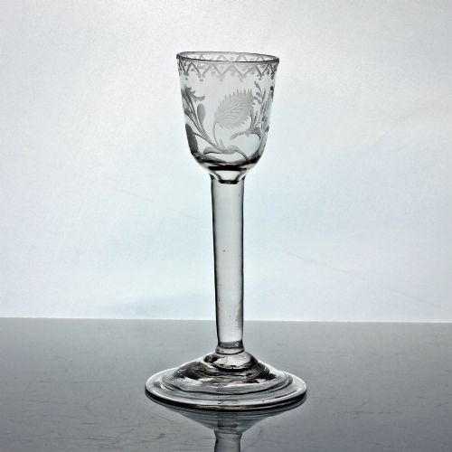 GEORGIAN JACOBITE PLAIN STEM WINE GLASS - ADDITIONAL PHOTO 1