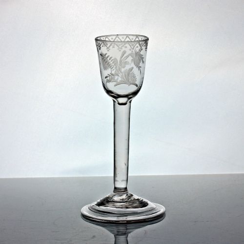 GEORGIAN JACOBITE PLAIN STEM WINE GLASS - ADDITIONAL PHOTO 2
