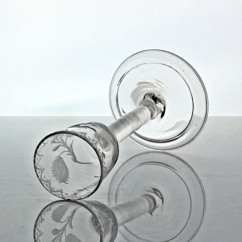 GEORGIAN JACOBITE PLAIN STEM WINE GLASS - ADDITIONAL PHOTO 3