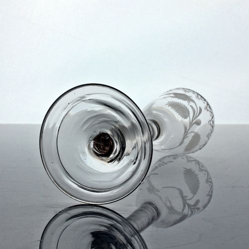 GEORGIAN JACOBITE PLAIN STEM WINE GLASS - ADDITIONAL PHOTO 4
