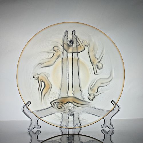 REN LALIQUE OPALESCENT ONDINES PLATE OR DISH - ADDITIONAL PHOTO 3