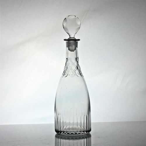 Georgian small plain cut glass taper spirit decanter