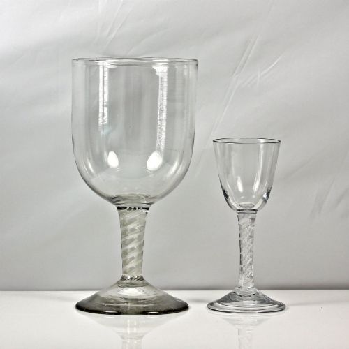Georgian Very Large Ceremonial Double Opaque Twist Wine Goblet