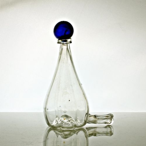 Victorian Glass Bird Feeder, Blue Glass Finial