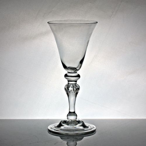 Georgian Baluster Wine Goblet, Bell Bowl, Domed Foot