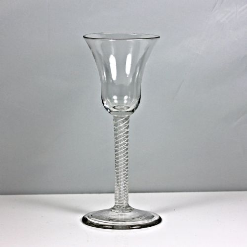 Georgian, Rare, Large Mixed Twist Wine Glass or Goblet, Bell Bowl