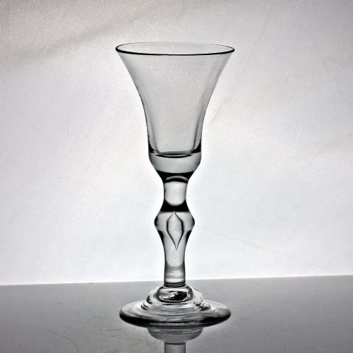 Georgian Baluster Wine Glass, Bell Bowl, Domed Foot