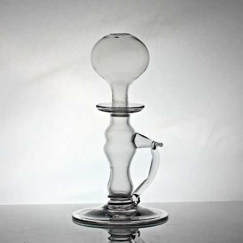 Georgian Tall Glass Oil Lamp with Applied Handle