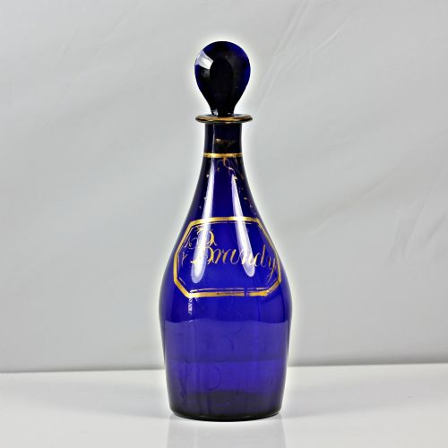 Georgian Bristol blue Brandy decanter and stopper