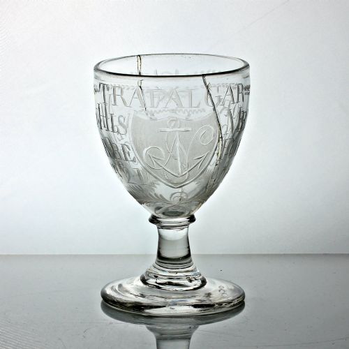 Georgian engraved Nelson commemorative rummer, restored