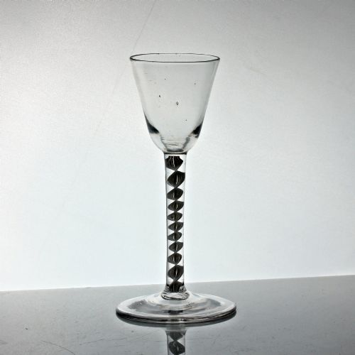 Georgian, English, single series opaque twist wine glass