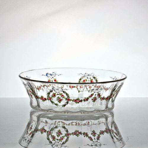 Early 20th Century Louis-antoine Damon (1860-1947) Enamelled and Gilded Glass Bowl