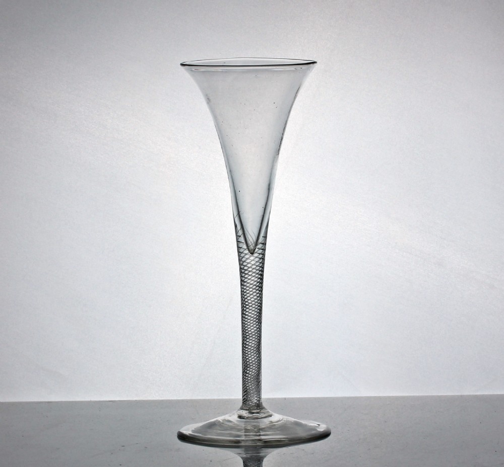 Georgian English multi spiral air twist toasting glass