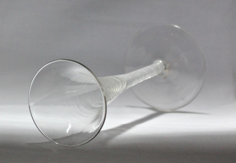 Georgian English multi spiral air twist toasting glass View II