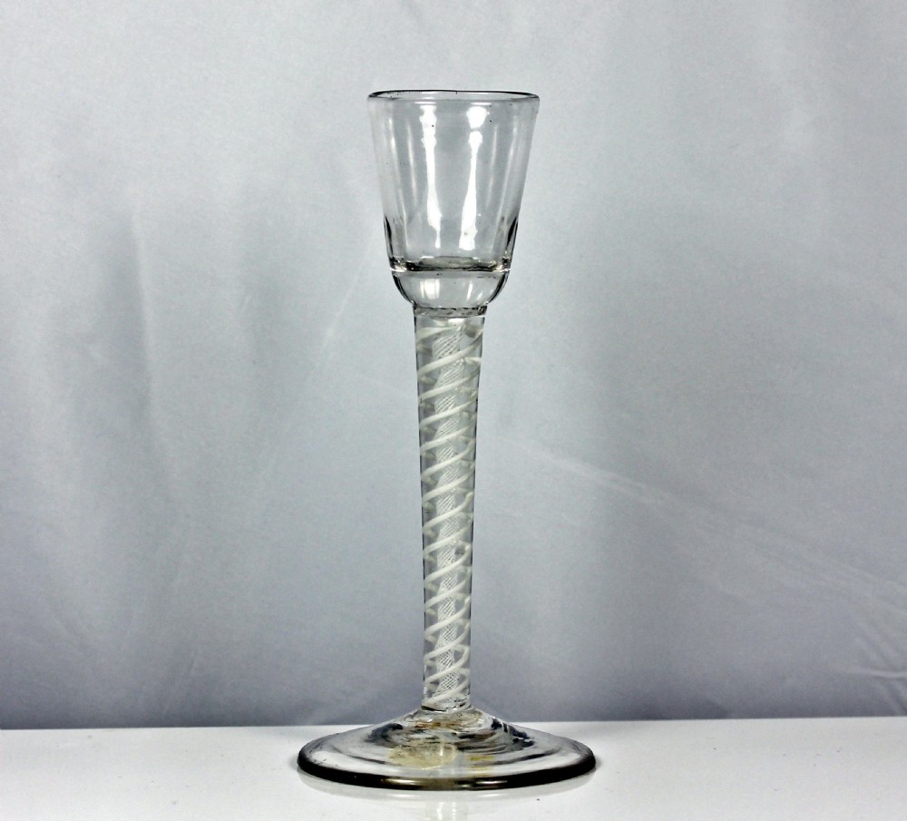 Georgian, double series opaque twist cordial glass View II