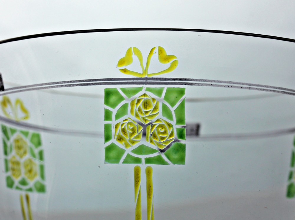 Set of six early 20th century Theresienthal enamelled wine glasses
 View III