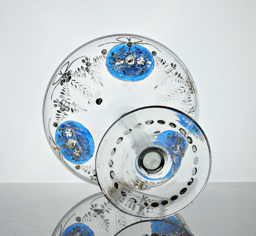 Enamelled and gilded tazza, attributed to Moser View III