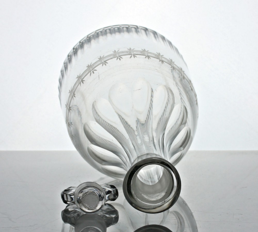 Georgian engraved taper decanter and stopper View II