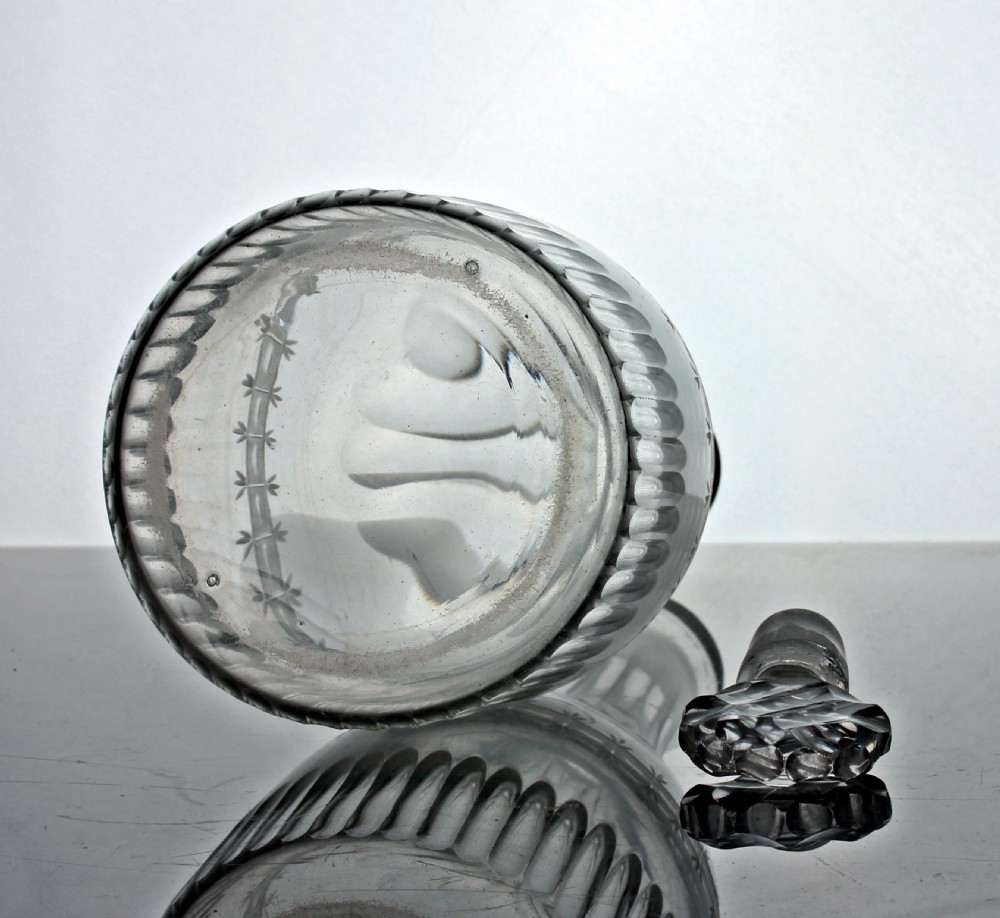 Georgian engraved taper decanter and stopper View III