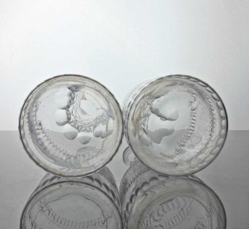 Georgian pair of engraved sugarloaf decanters View III