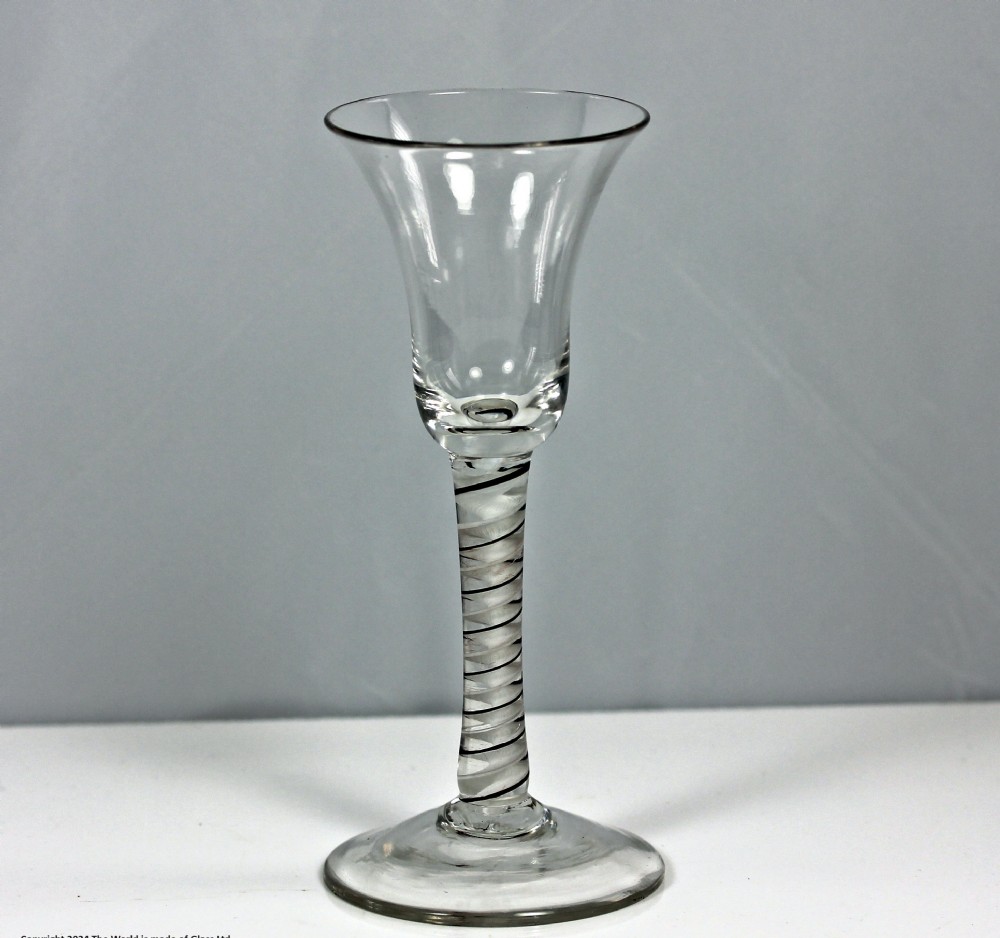 Georgian single series colour twist wine glass, bell bowl