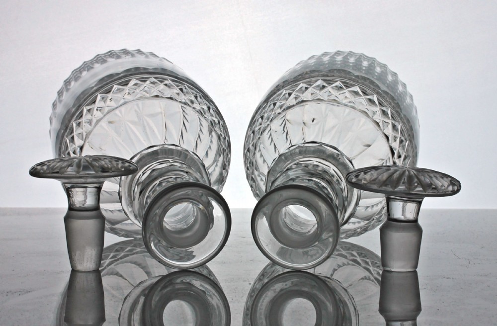 Georgian pair of cut glass decanters View II