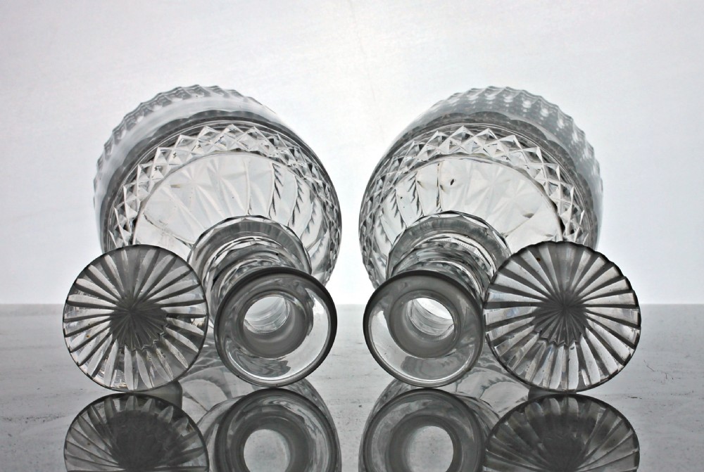 Georgian pair of cut glass decanters View III