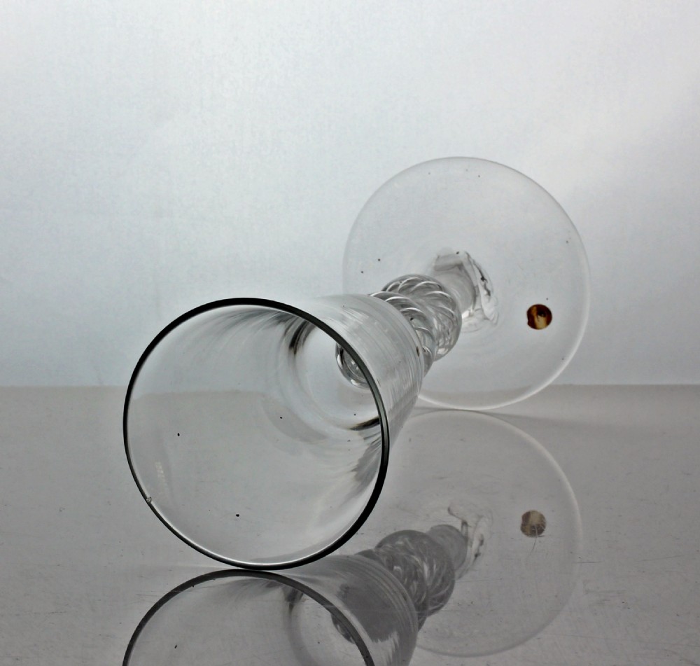 Georgian double knopped multi spiral air twist ale glass View II
