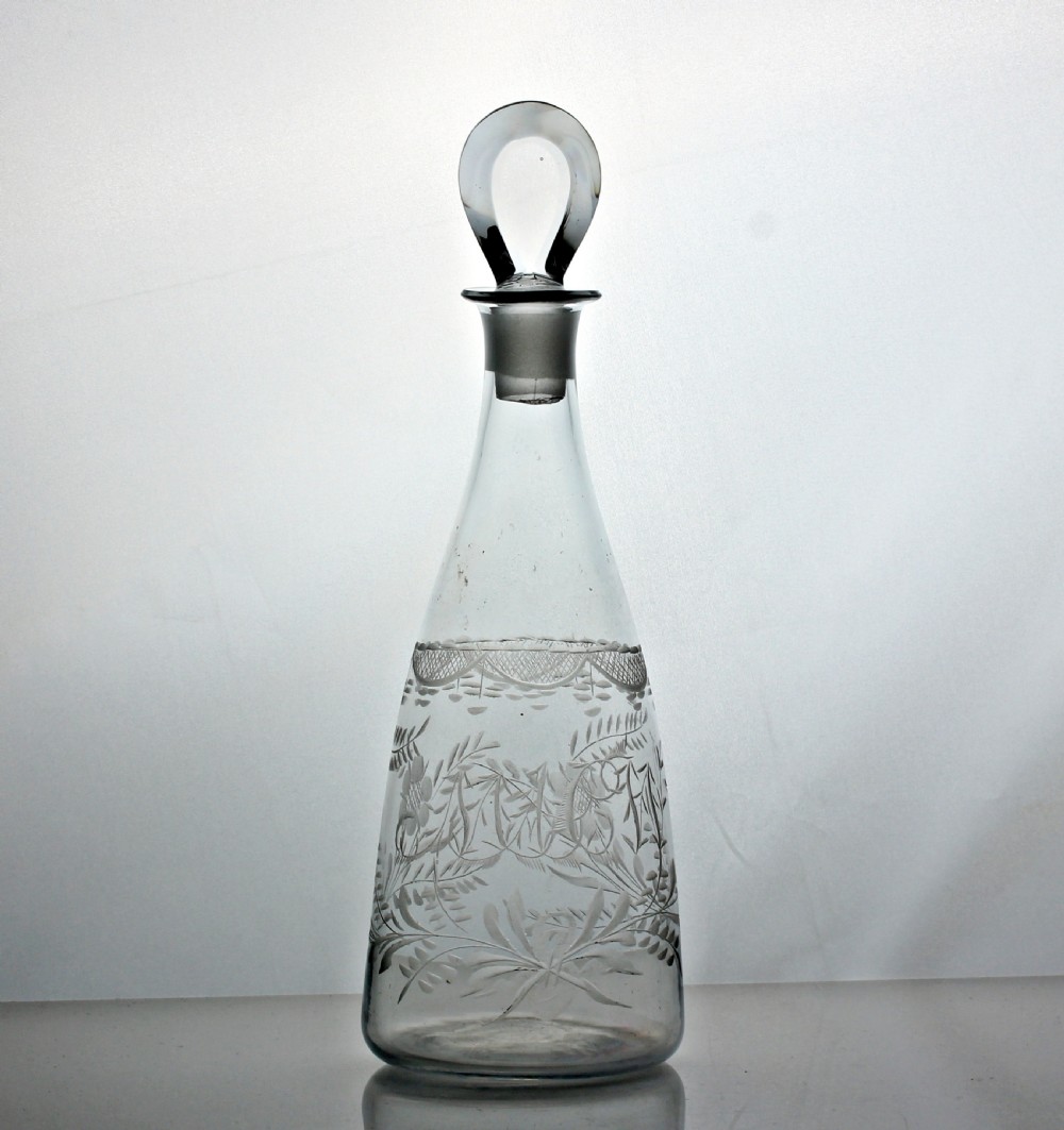 Georgian engraved small taper decanter