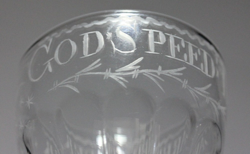 Georgian engraved rummer, God speed the carpenter View IV