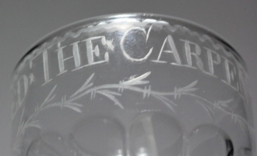 Georgian engraved rummer, God speed the carpenter View V