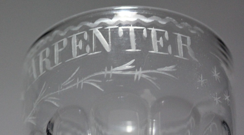 Georgian engraved rummer, God speed the carpenter View VI