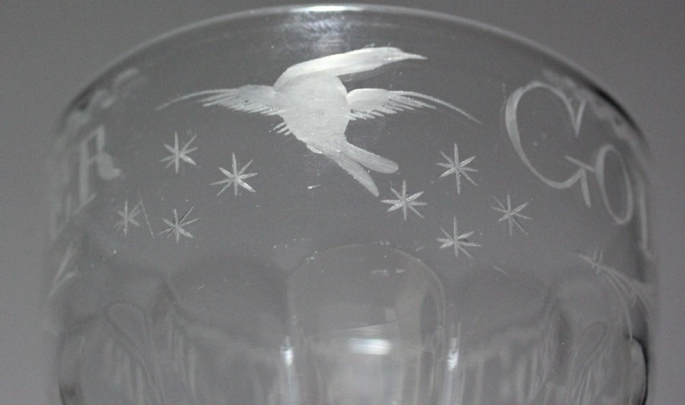 Georgian engraved rummer, God speed the carpenter View VII