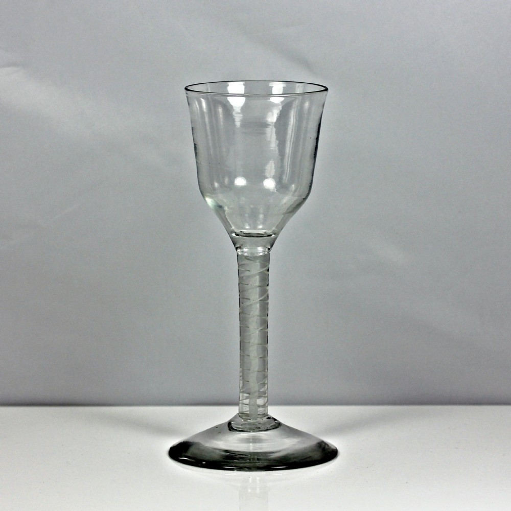 Georgian tall double series opaque twist wine glass, ogee bowl View III