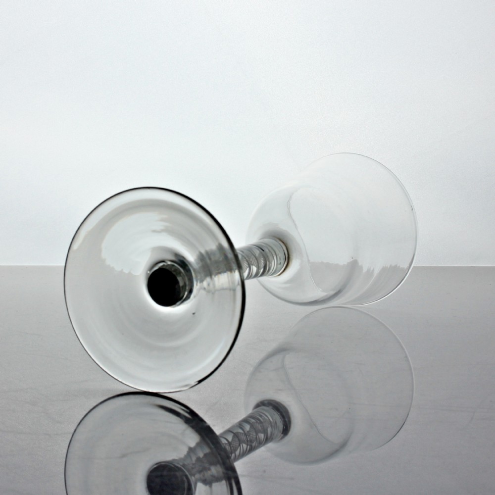 Georgian tall double series opaque twist wine glass, ogee bowl View IV