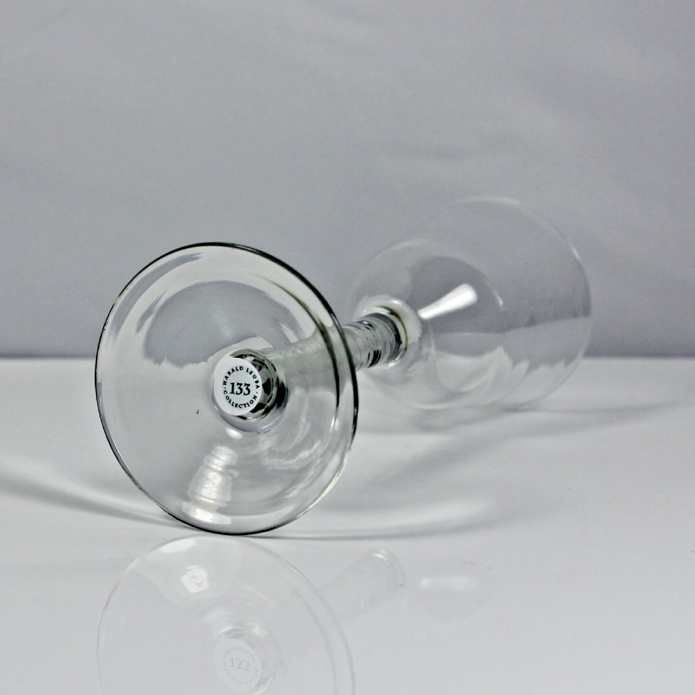 Georgian tall double series opaque twist wine glass, ogee bowl View V