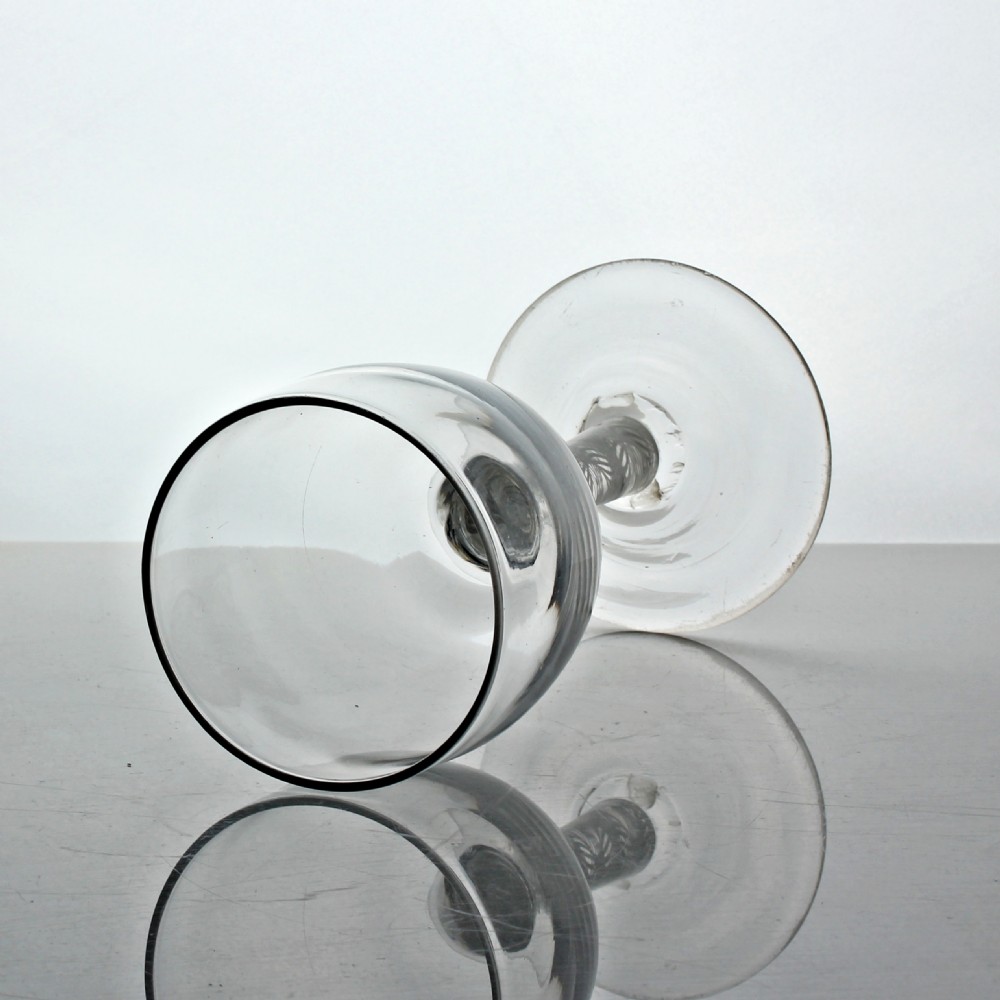 Georgian double series opaque twist stem wine goblet, ovoid-shaped bowl View II