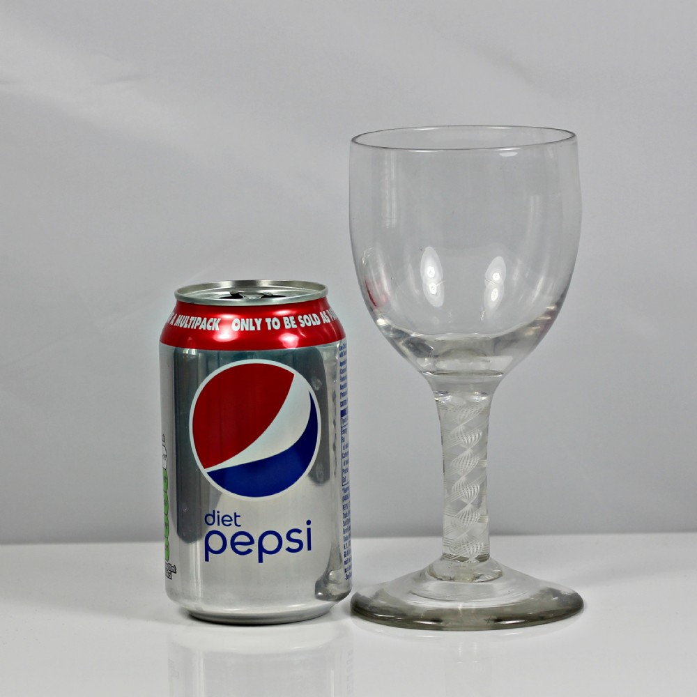 Georgian double series opaque twist stem wine goblet, ovoid-shaped bowl View IV