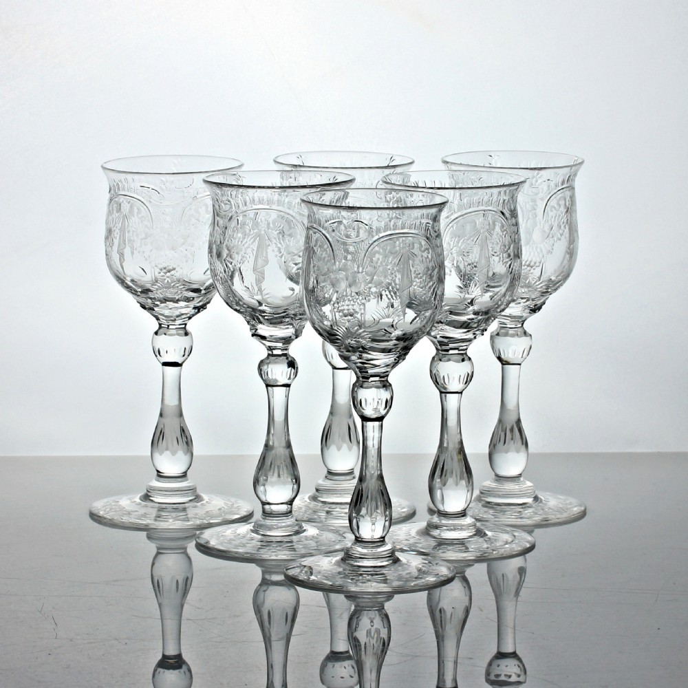 Edwardian set of six Thomas Webb 