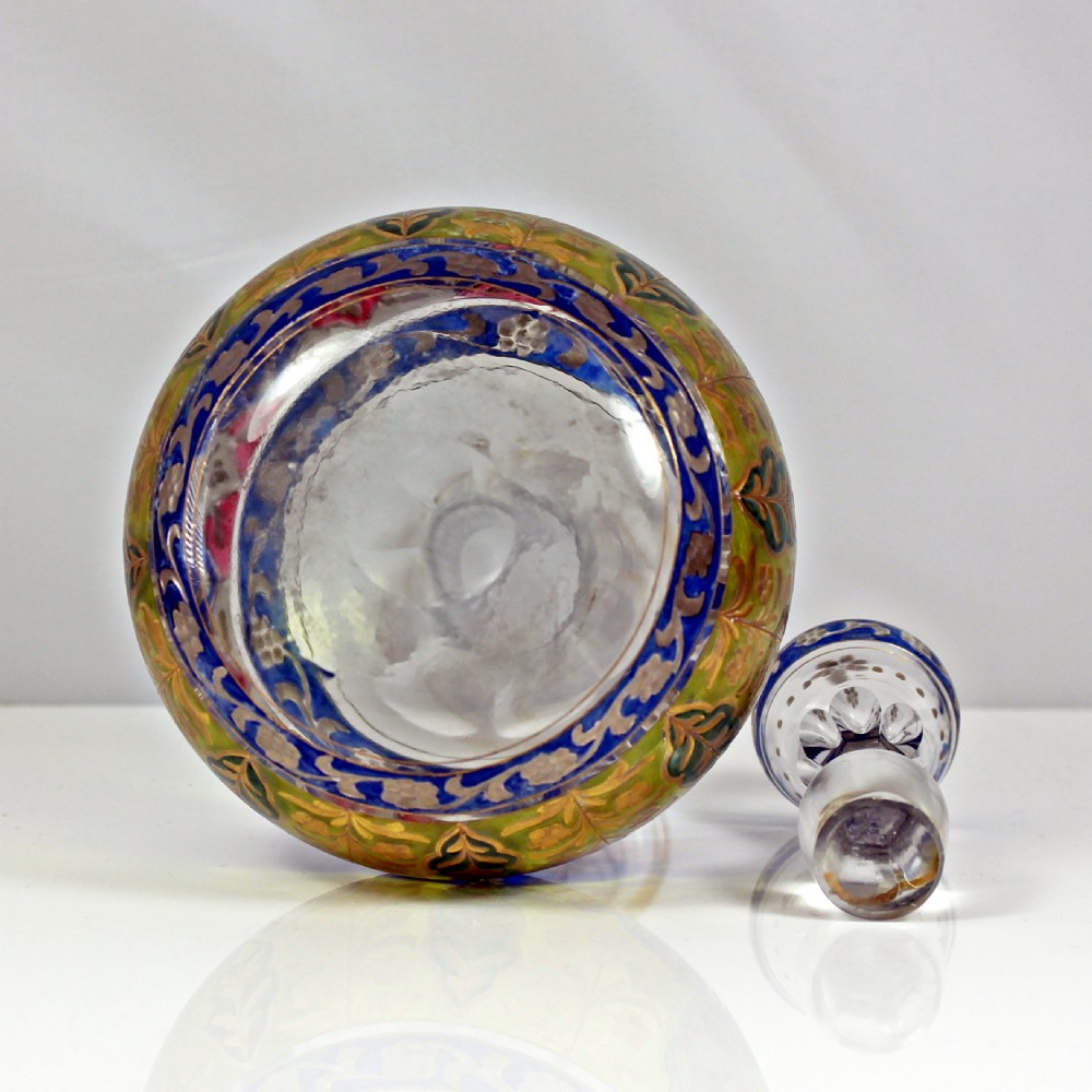Jugendstil enamelled Jodhpur decanter by Fritz Heckert View III