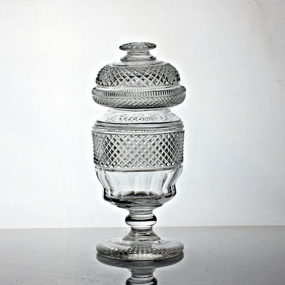 Georgian/Regency cut glass bonbonnière or small urn