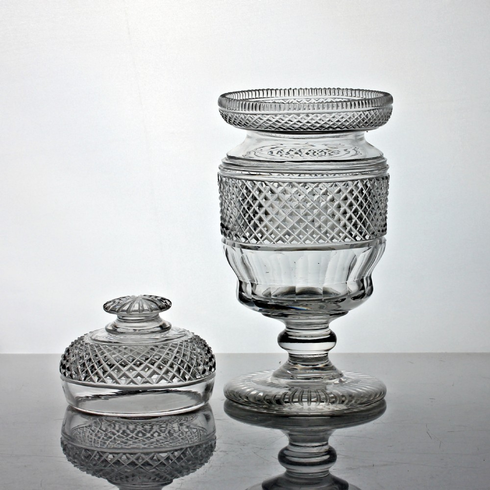 Georgian/Regency cut glass bonbonnière or small urn View II
