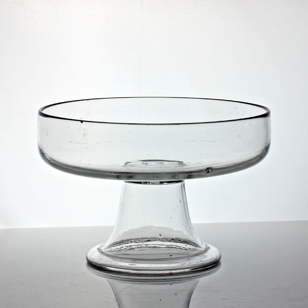 Georgian rare glass bowl, domed and folded foot