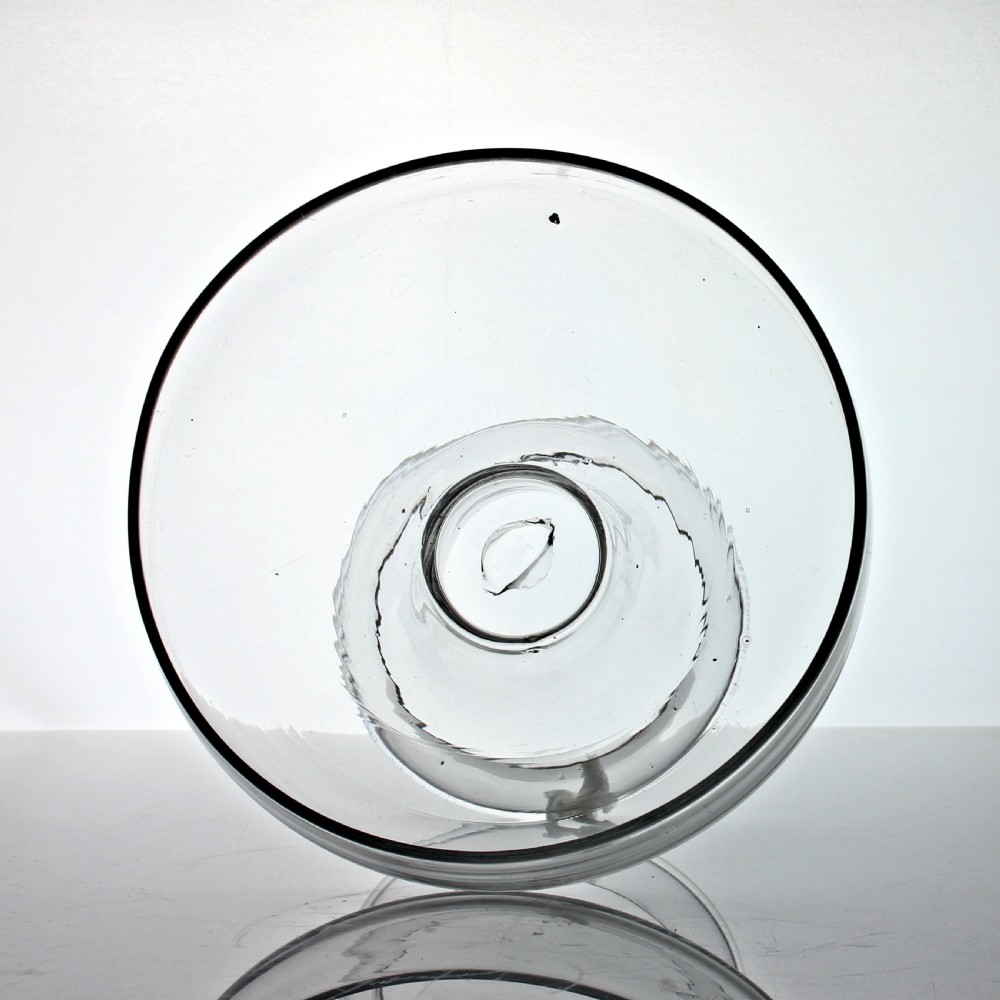 Georgian rare glass bowl, domed and folded foot View II