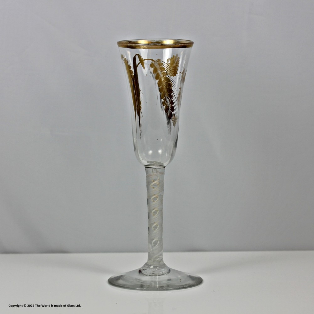 Georgian James Giles gilded double series opaque twist ale glass View III